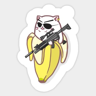 Gun Banana Cat Sticker